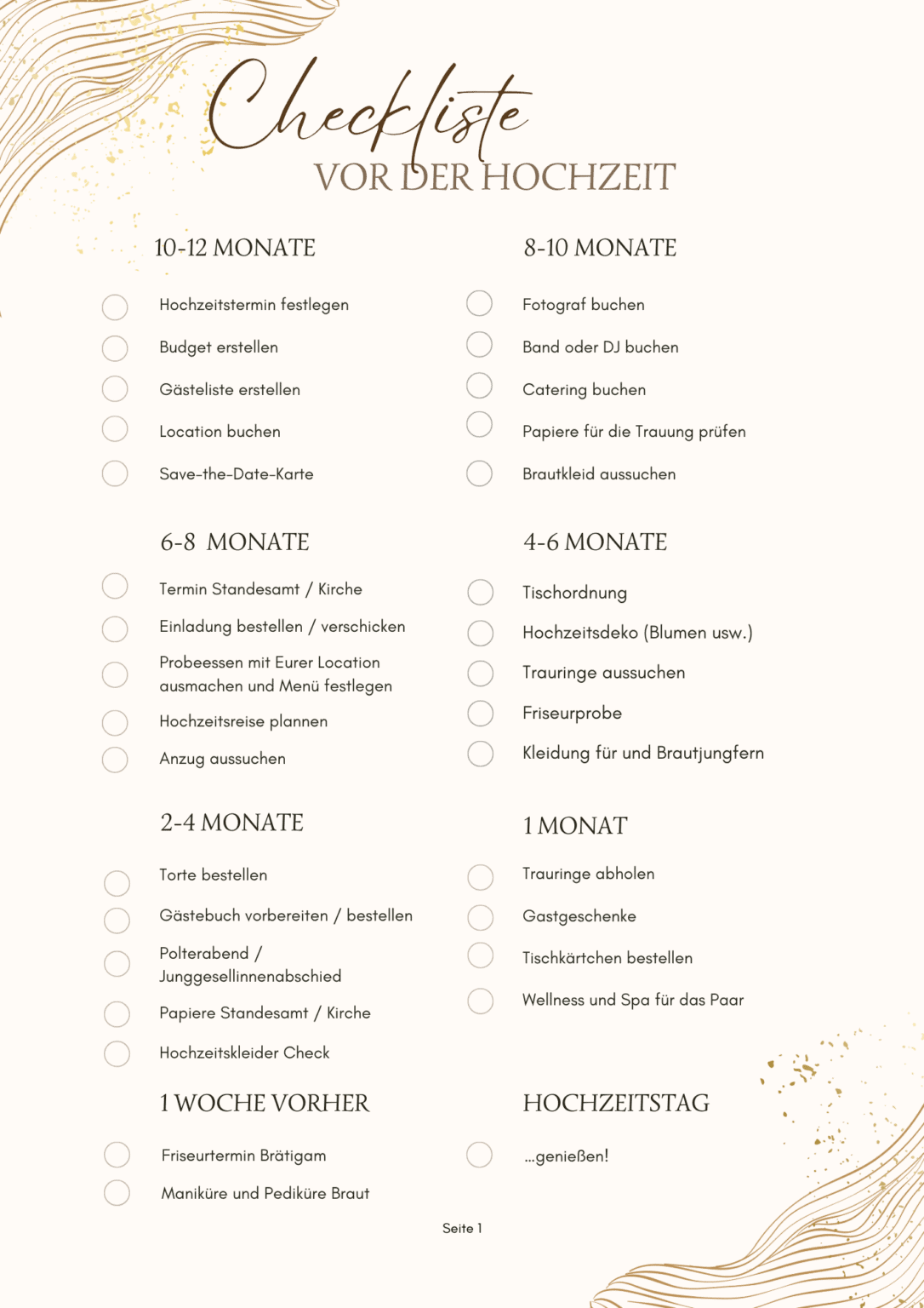 Checkliste Hochzeit: Eure To-Do-Liste
