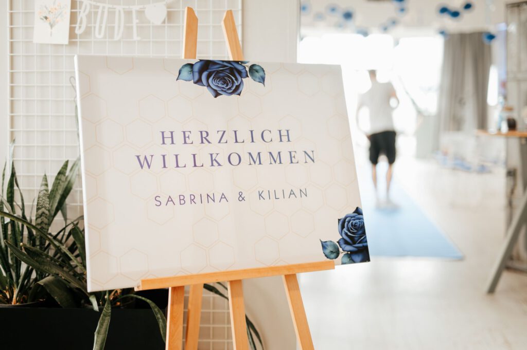 Willkommensschild Hochzeit